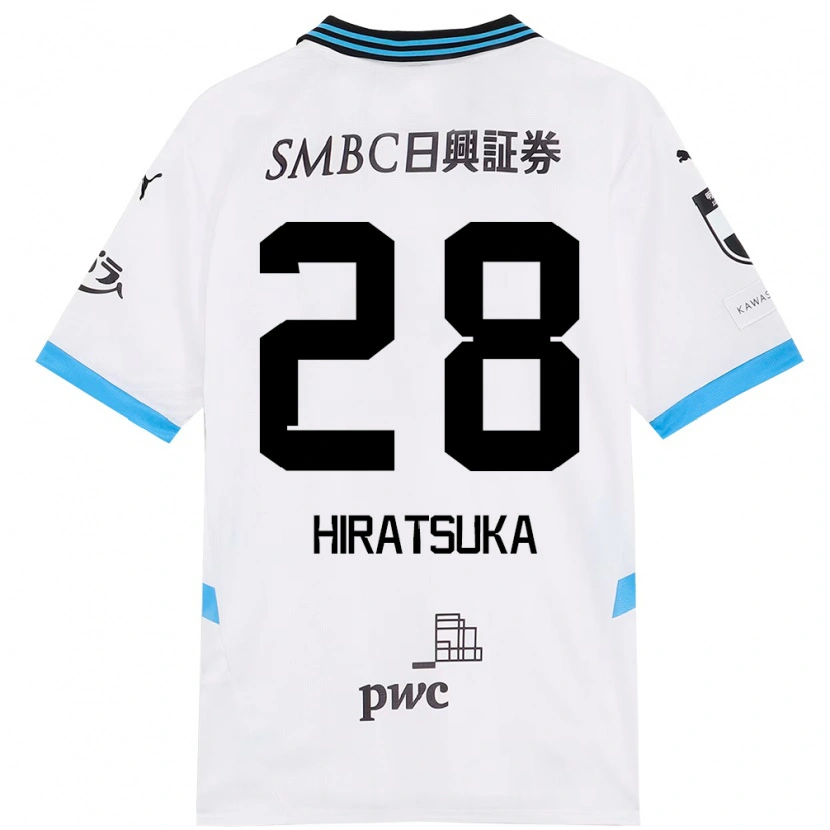 Danxen Criança Camisola Hayato Hiratsuka #28 Branco Azul Celeste Alternativa 2025/26 Camisa