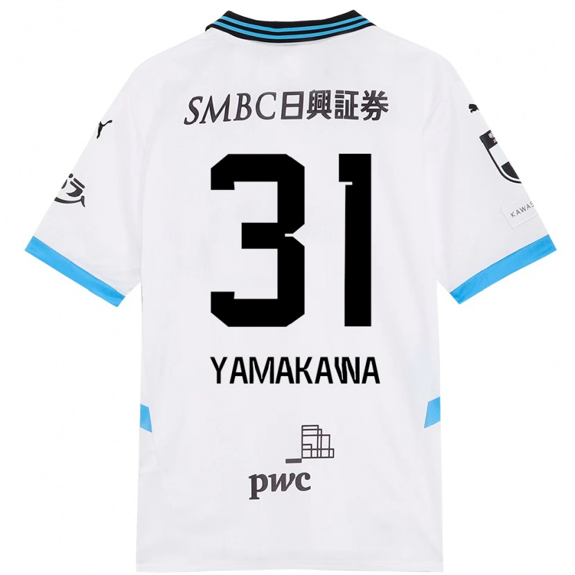 Danxen Criança Camisola Yohei Yamakawa #31 Branco Azul Celeste Alternativa 2025/26 Camisa