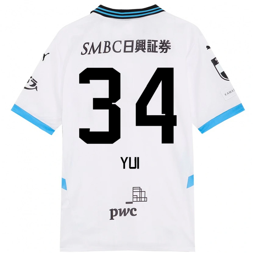 Danxen Criança Camisola Kota Yui #34 Branco Azul Celeste Alternativa 2025/26 Camisa