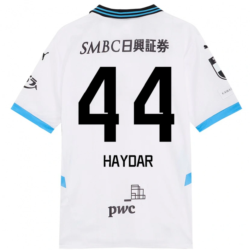 Danxen Criança Camisola César Haydar #44 Branco Azul Celeste Alternativa 2025/26 Camisa