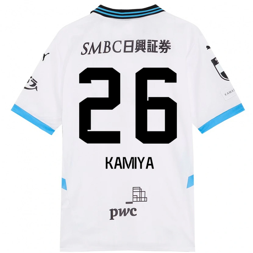 Danxen Criança Camisola Kaito Kamiya #26 Branco Azul Celeste Alternativa 2025/26 Camisa