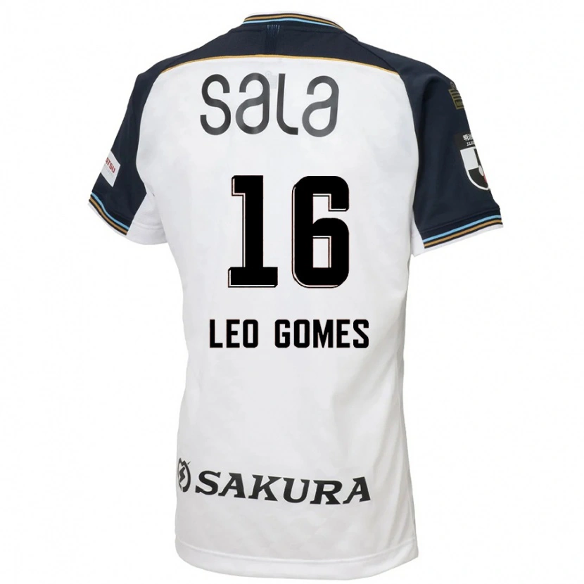 Danxen Criança Camisola Léo Gomes #16 Branco Preto Alternativa 2025/26 Camisa