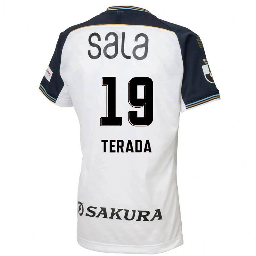 Danxen Criança Camisola Akihiko Terada #19 Branco Preto Alternativa 2025/26 Camisa