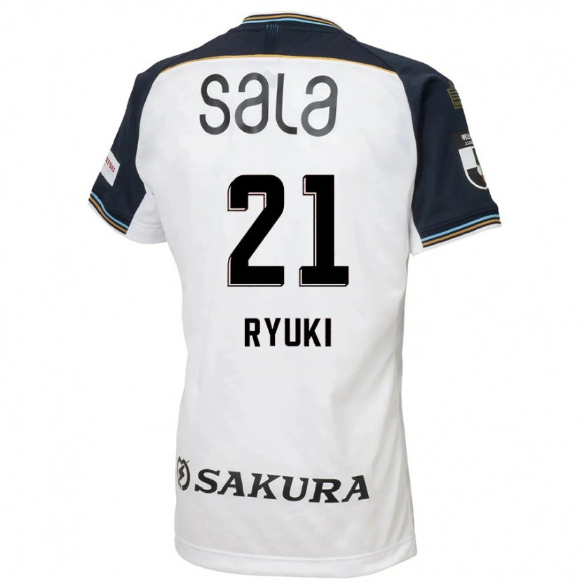 Danxen Criança Camisola Ryuki Miura #21 Branco Preto Alternativa 2025/26 Camisa