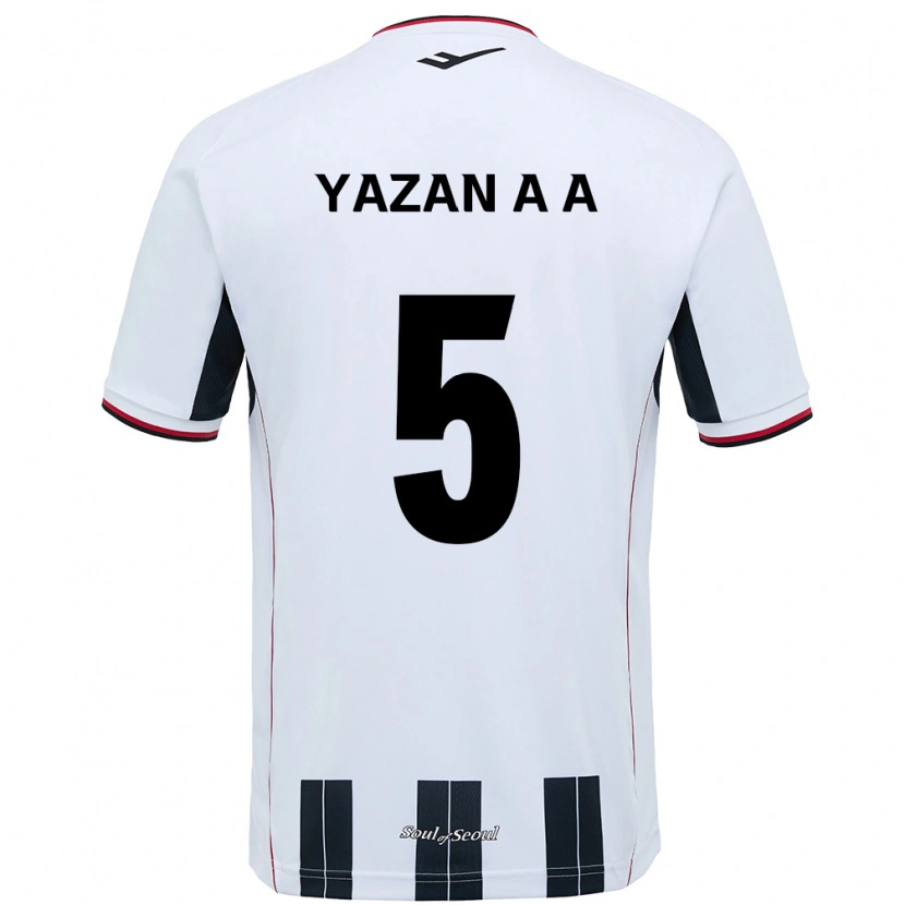 Danxen Criança Camisola Yazan Al-Arab #5 Branco Preto Alternativa 2025/26 Camisa