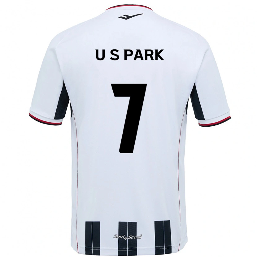 Danxen Criança Camisola Sun-Uk Park #7 Branco Preto Alternativa 2025/26 Camisa