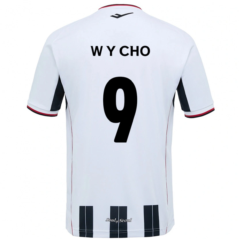 Danxen Criança Camisola Young-Wook Cho #9 Branco Preto Alternativa 2025/26 Camisa