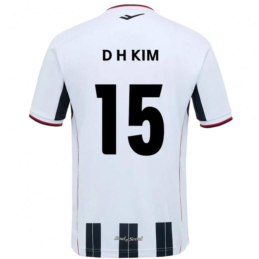 Danxen Criança Camisola Hyeon-Deok Kim #15 Branco Preto Alternativa 2025/26 Camisa