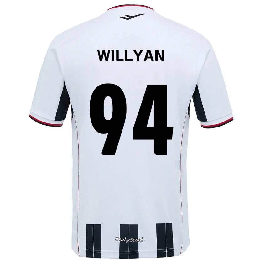 Danxen Criança Camisola Willyan #94 Branco Preto Alternativa 2025/26 Camisa
