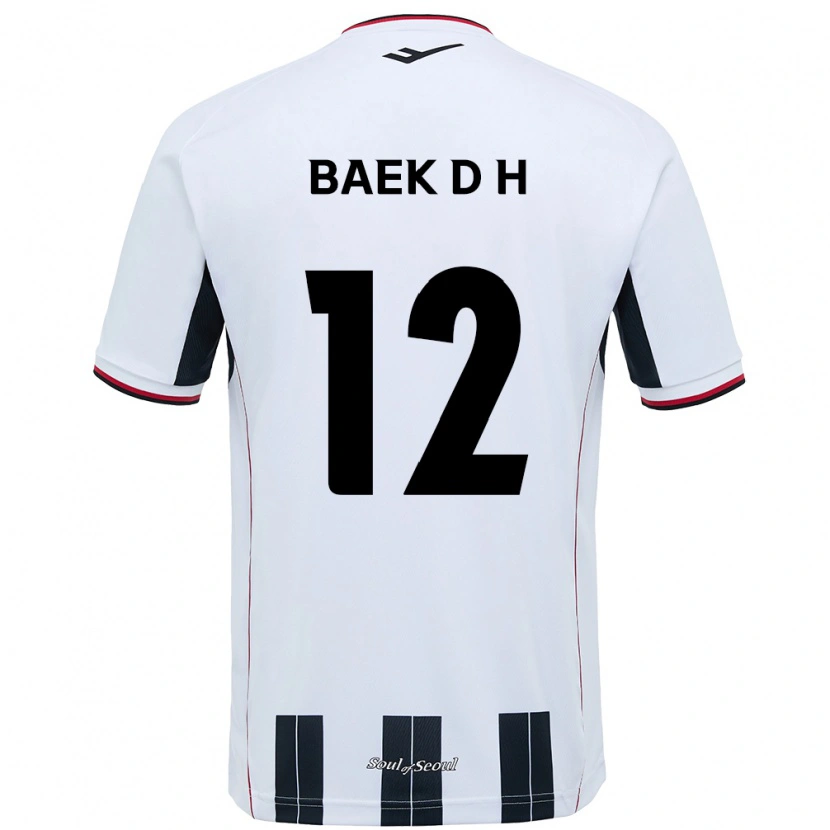 Danxen Criança Camisola Baek Do-Hye #12 Branco Preto Alternativa 2025/26 Camisa