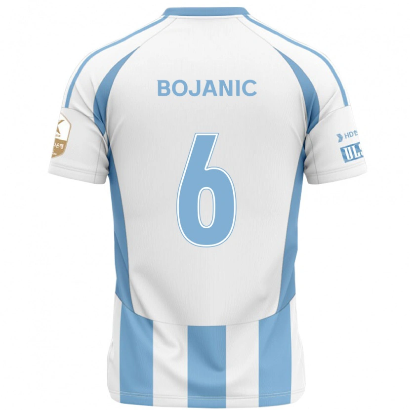 Danxen Criança Camisola Darijan Bojanic #6 Branco Azul Celeste Alternativa 2025/26 Camisa