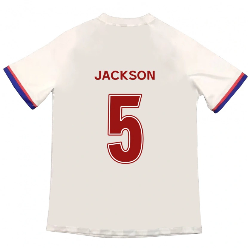 Danxen Criança Camisola Lachlan Jackson #5 Branco Sujo Vermelho Alternativa 2025/26 Camisa