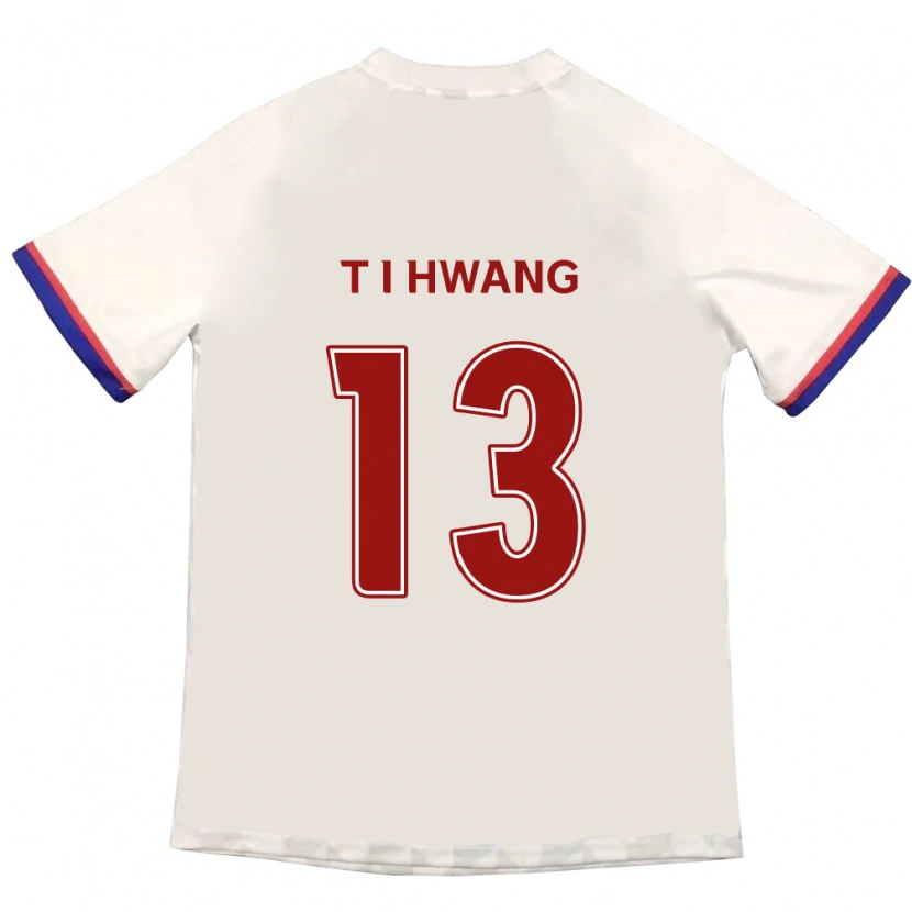 Danxen Criança Camisola In-Taek Hwang #13 Branco Sujo Vermelho Alternativa 2025/26 Camisa