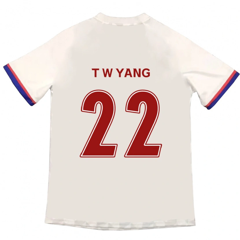 Danxen Criança Camisola Tae-Who Yang #22 Branco Sujo Vermelho Alternativa 2025/26 Camisa
