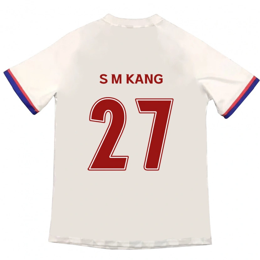 Danxen Criança Camisola Min-Sung Kang #27 Branco Sujo Vermelho Alternativa 2025/26 Camisa