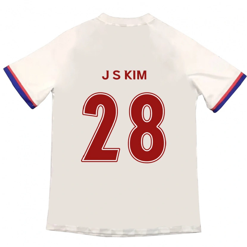 Danxen Criança Camisola Jae-Sung Kim #28 Branco Sujo Vermelho Alternativa 2025/26 Camisa