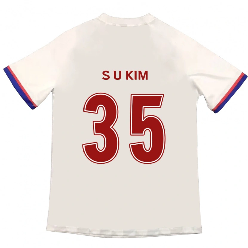 Danxen Criança Camisola Seung-Un Kim #35 Branco Sujo Vermelho Alternativa 2025/26 Camisa