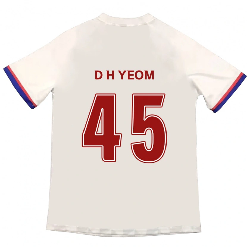 Danxen Criança Camisola Do-Hyeon Yeom #45 Branco Sujo Vermelho Alternativa 2025/26 Camisa