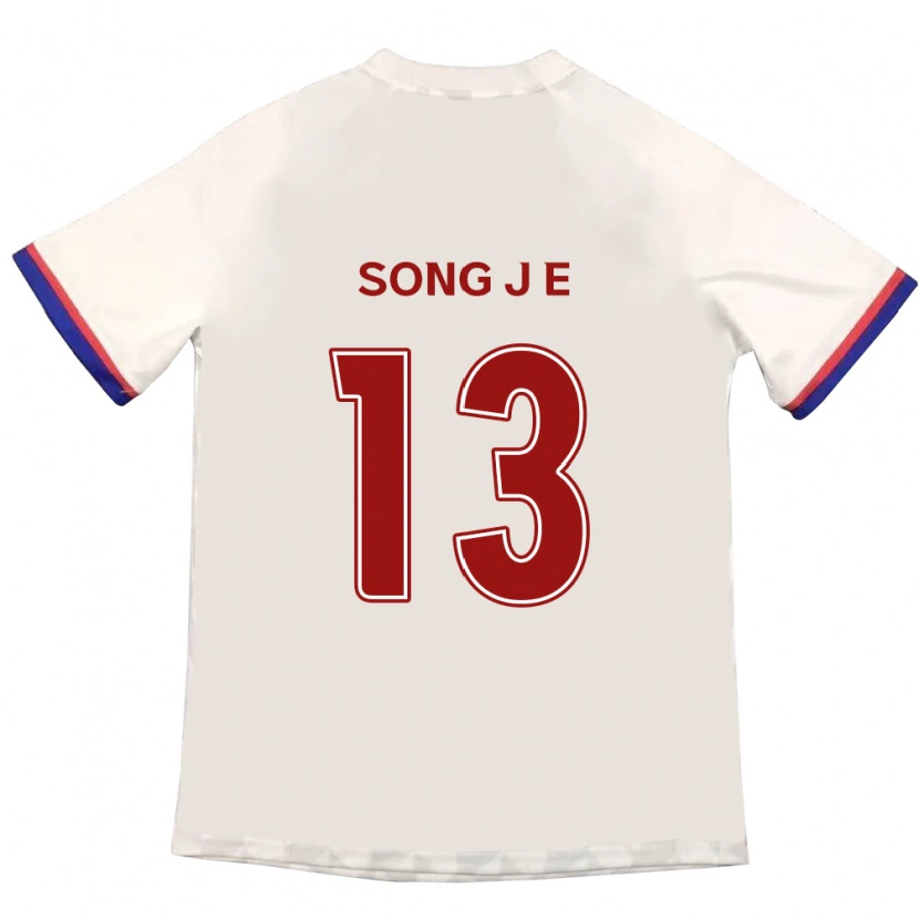Danxen Criança Camisola Song Jae-Eun #13 Branco Sujo Vermelho Alternativa 2025/26 Camisa