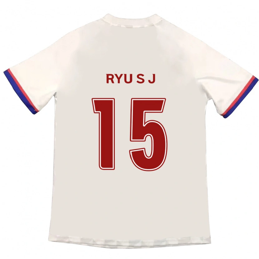 Danxen Criança Camisola Ryu Soo-Jung #15 Branco Sujo Vermelho Alternativa 2025/26 Camisa