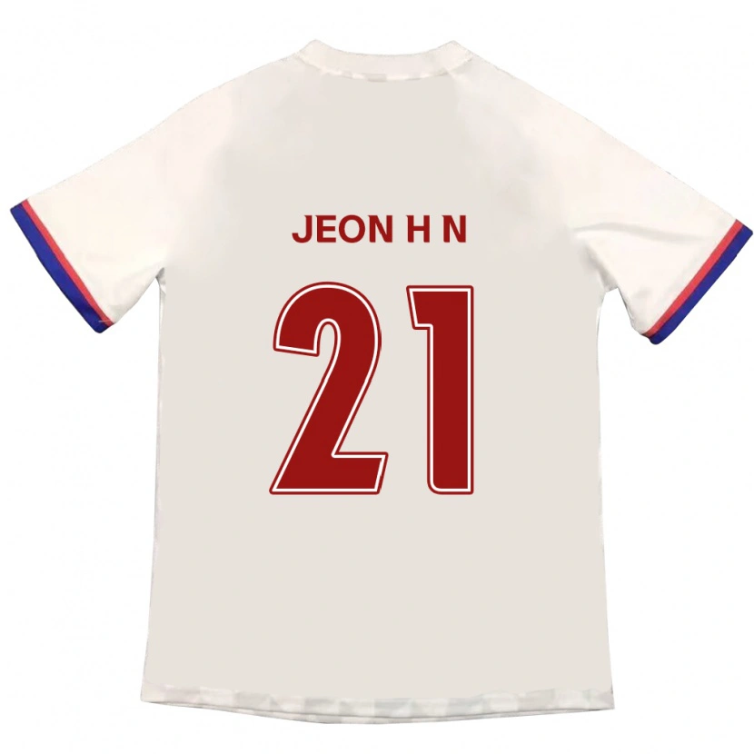 Danxen Criança Camisola Jeon Ha-Neul #21 Branco Sujo Vermelho Alternativa 2025/26 Camisa