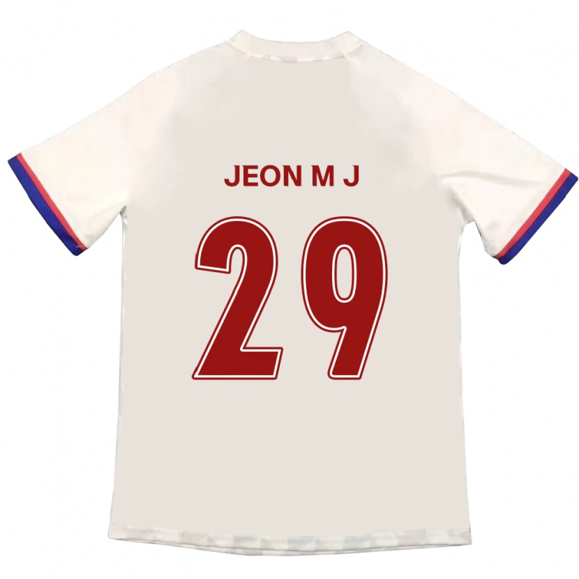 Danxen Criança Camisola Jeon Min-Ji #29 Branco Sujo Vermelho Alternativa 2025/26 Camisa