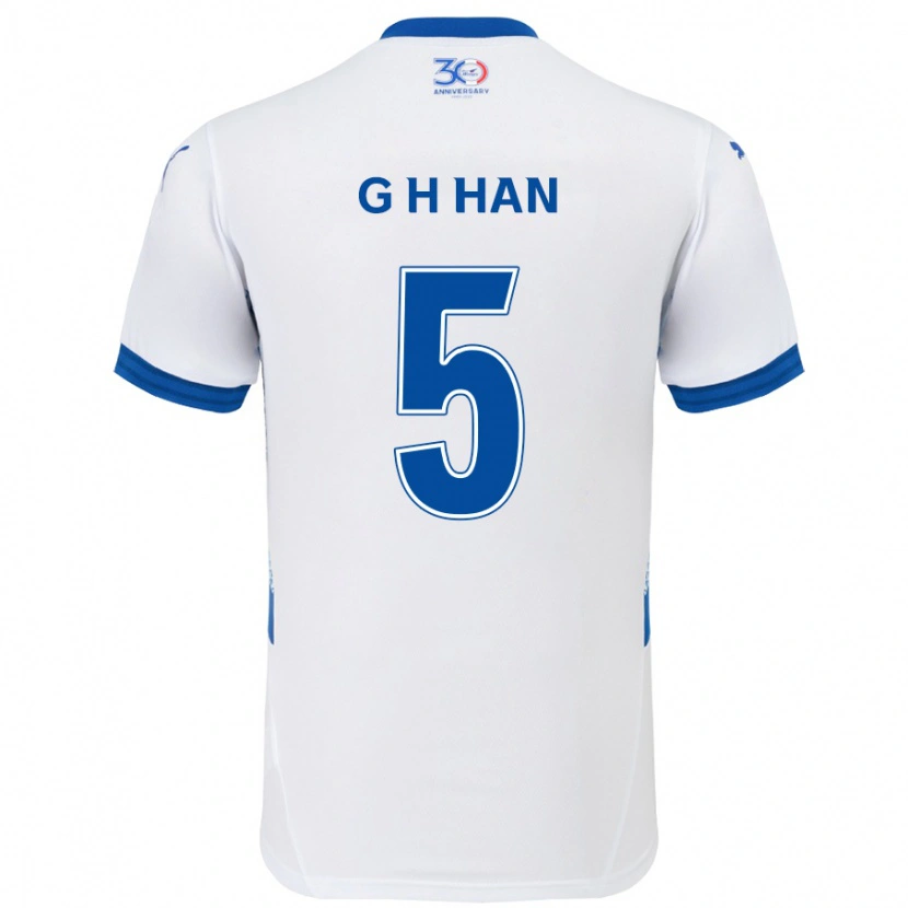 Danxen Criança Camisola Ho-Gang Han #5 Branco Azul Royal Alternativa 2025/26 Camisa