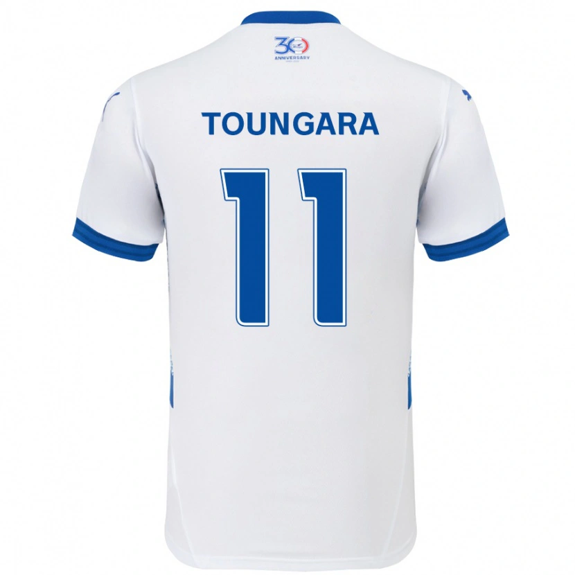 Danxen Criança Camisola Aboubacar Toungara #11 Branco Azul Royal Alternativa 2025/26 Camisa