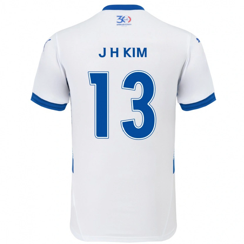 Danxen Criança Camisola Jung-Hoon Kim #13 Branco Azul Royal Alternativa 2025/26 Camisa