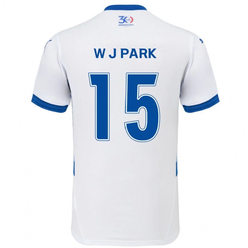 Danxen Criança Camisola Woo-Jin Park #15 Branco Azul Royal Alternativa 2025/26 Camisa