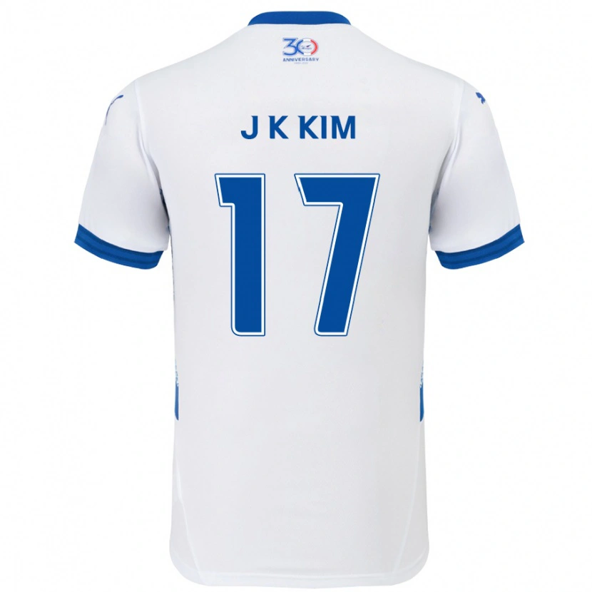 Danxen Criança Camisola Kyeong-Jung Kim #17 Branco Azul Royal Alternativa 2025/26 Camisa