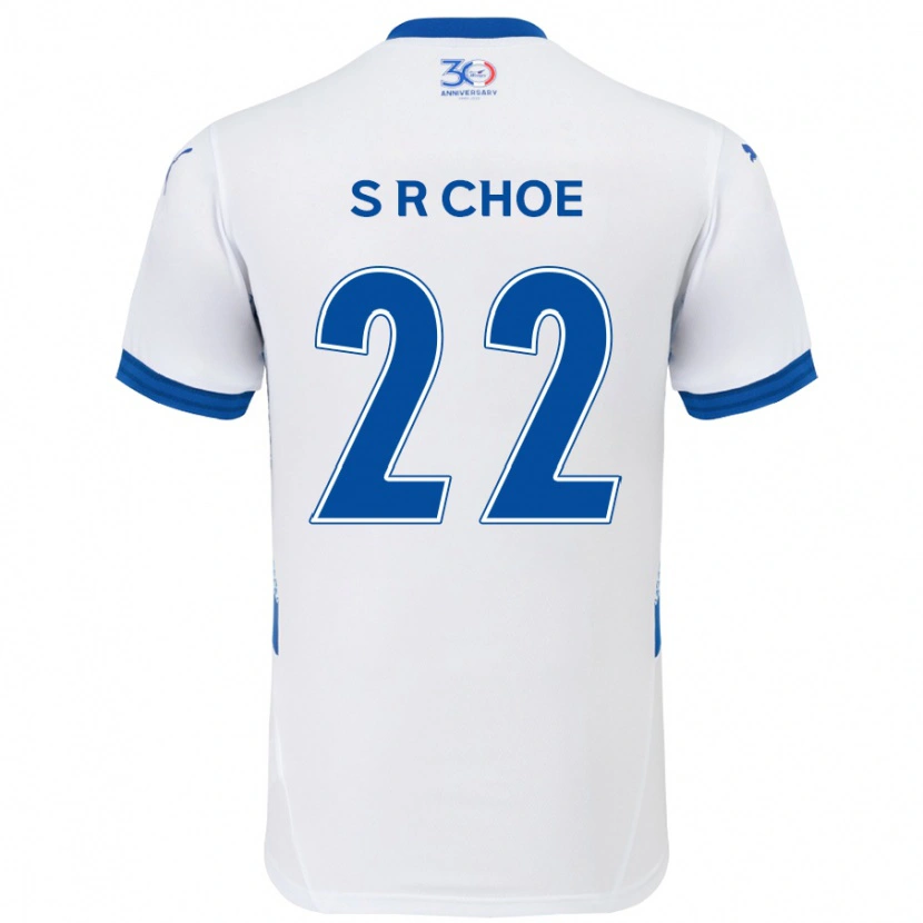 Danxen Criança Camisola Ryun-Seong Choe #22 Branco Azul Royal Alternativa 2025/26 Camisa