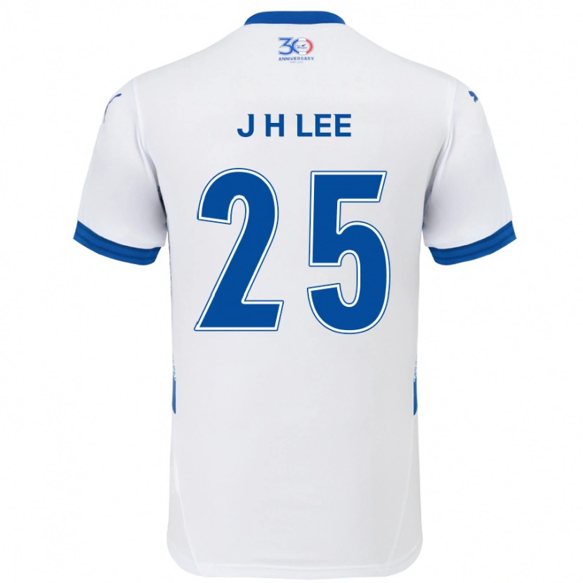 Danxen Criança Camisola Jin-Hyuk Lee #25 Branco Azul Royal Alternativa 2025/26 Camisa