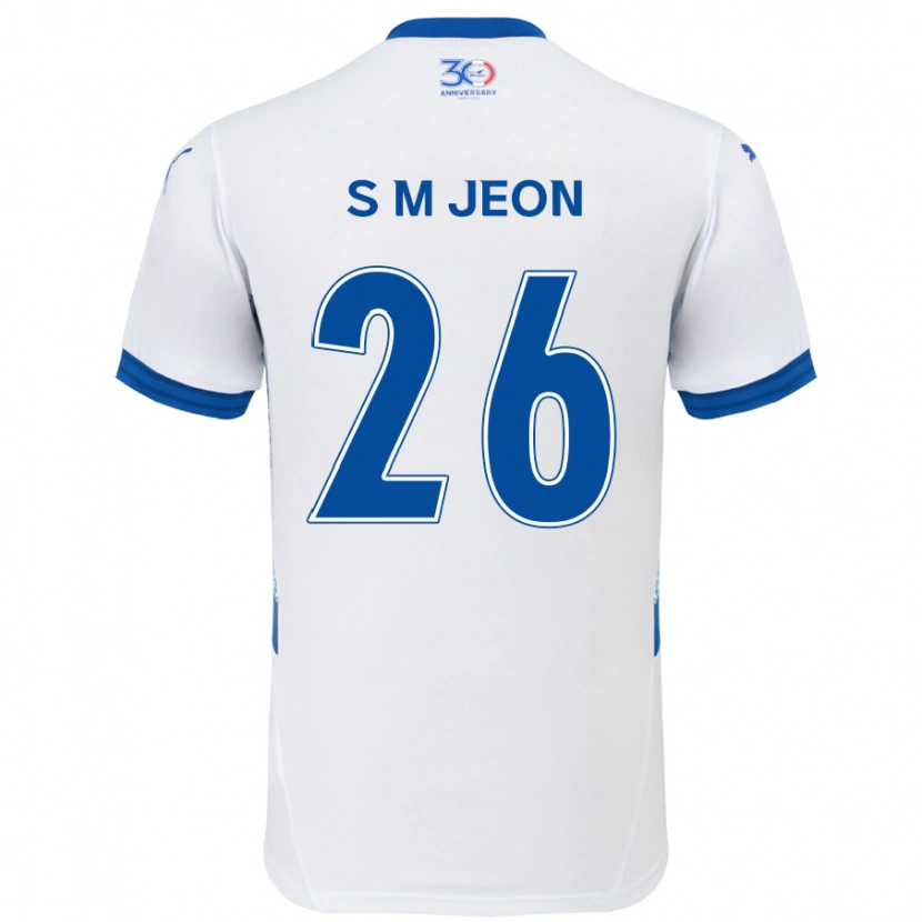 Danxen Criança Camisola Min-Seung Jeon #26 Branco Azul Royal Alternativa 2025/26 Camisa