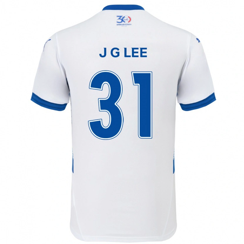 Danxen Criança Camisola Gyeong-Jun Lee #31 Branco Azul Royal Alternativa 2025/26 Camisa