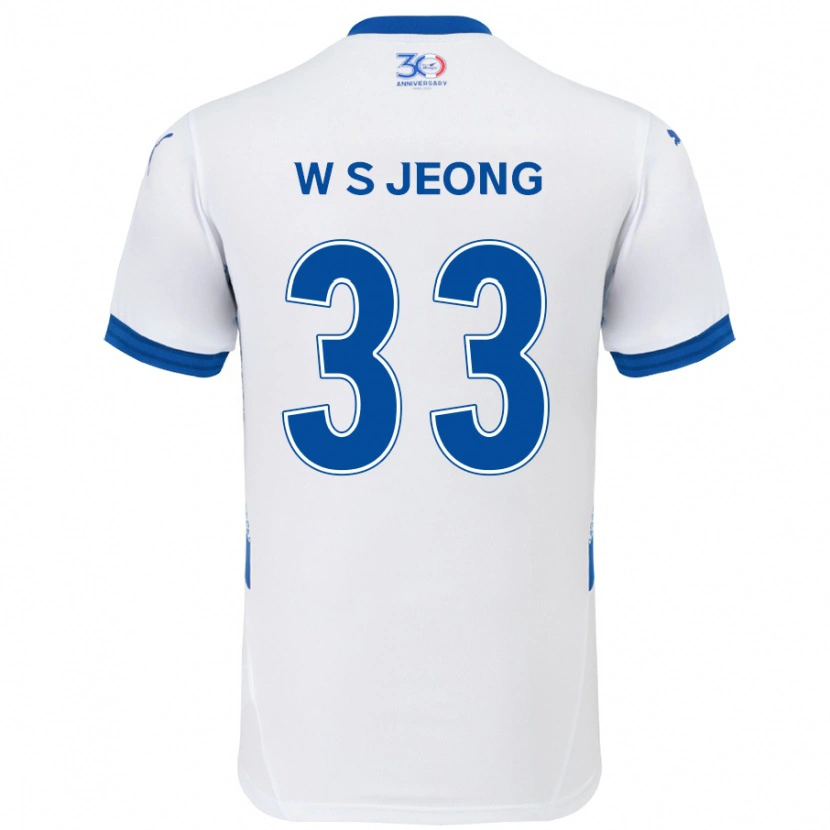 Danxen Criança Camisola Seo-Woo Jeong #33 Branco Azul Royal Alternativa 2025/26 Camisa
