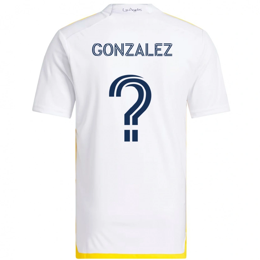 Danxen Homem Camisola Miguel Gonzalez #0 Branco Amarelo Principal 2025/26 Camisa