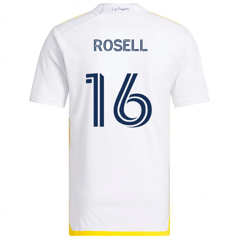 Danxen Homem Camisola Uri Rosell #16 Branco Amarelo Principal 2025/26 Camisa