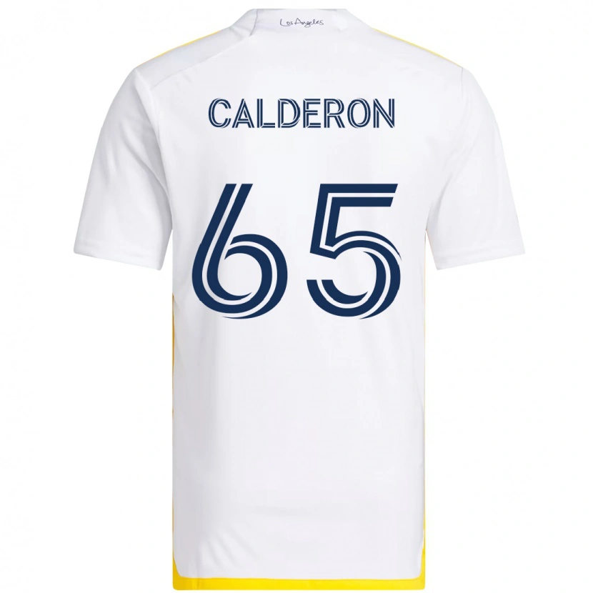 Danxen Homem Camisola Juan Calderón #65 Branco Amarelo Principal 2025/26 Camisa