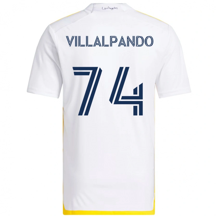 Danxen Homem Camisola Sergio Villalpando #74 Branco Amarelo Principal 2025/26 Camisa