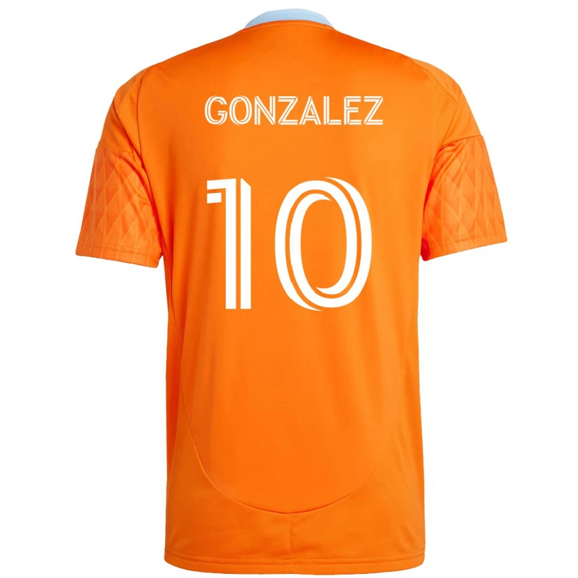 Danxen Homem Camisola Yair González #10 Laranja Branco Principal 2025/26 Camisa