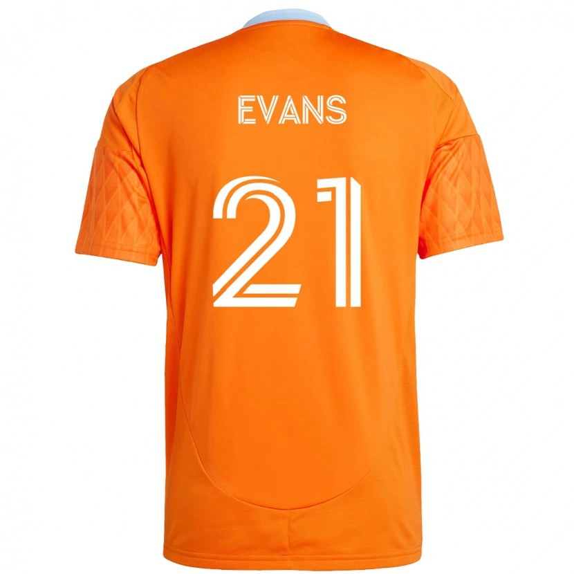 Danxen Homem Camisola Jacob Evans #21 Laranja Branco Principal 2025/26 Camisa