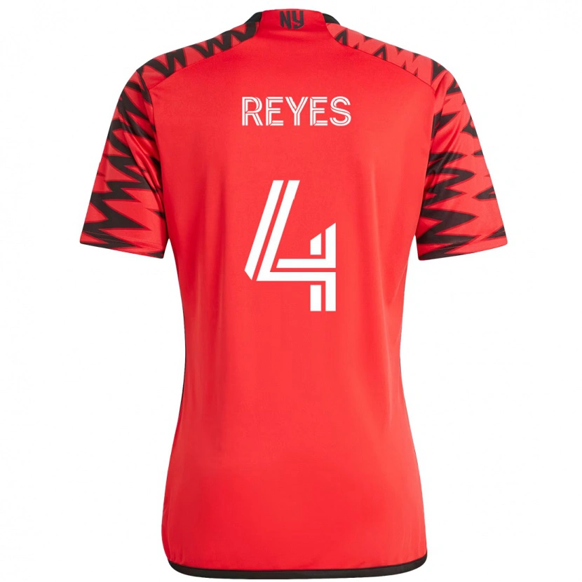 Danxen Homem Camisola Andrés Reyes #4 Vermelho Preto Principal 2025/26 Camisa