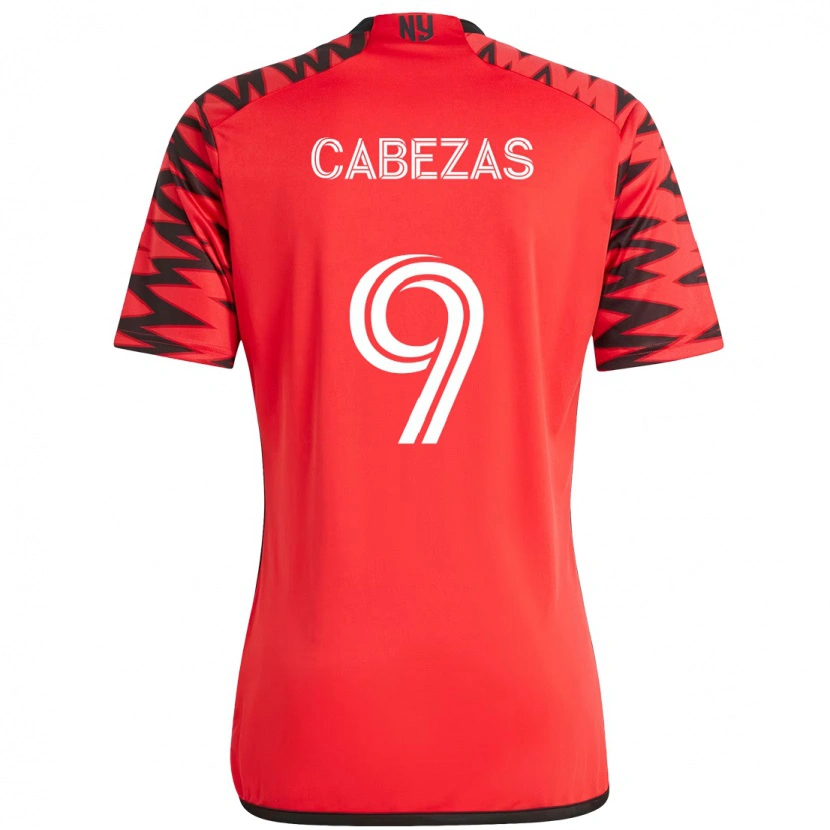 Danxen Homem Camisola Jorge Cabezas #9 Vermelho Preto Principal 2025/26 Camisa