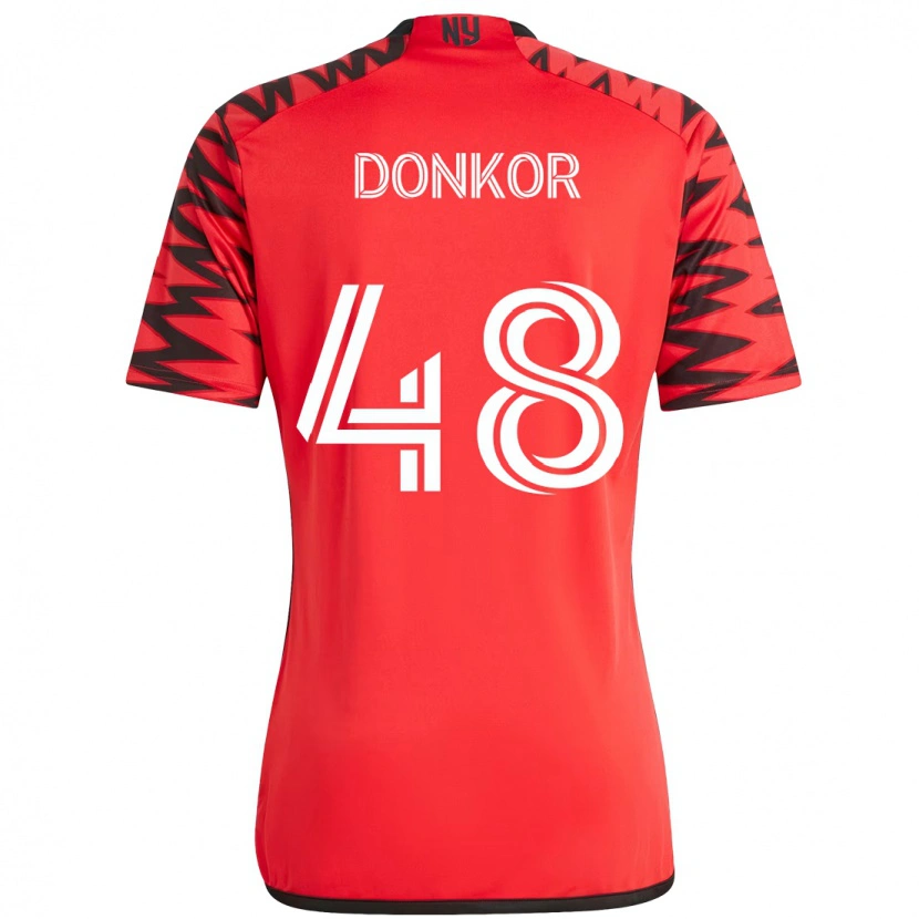 Danxen Homem Camisola Ronald Donkor #48 Vermelho Preto Principal 2025/26 Camisa