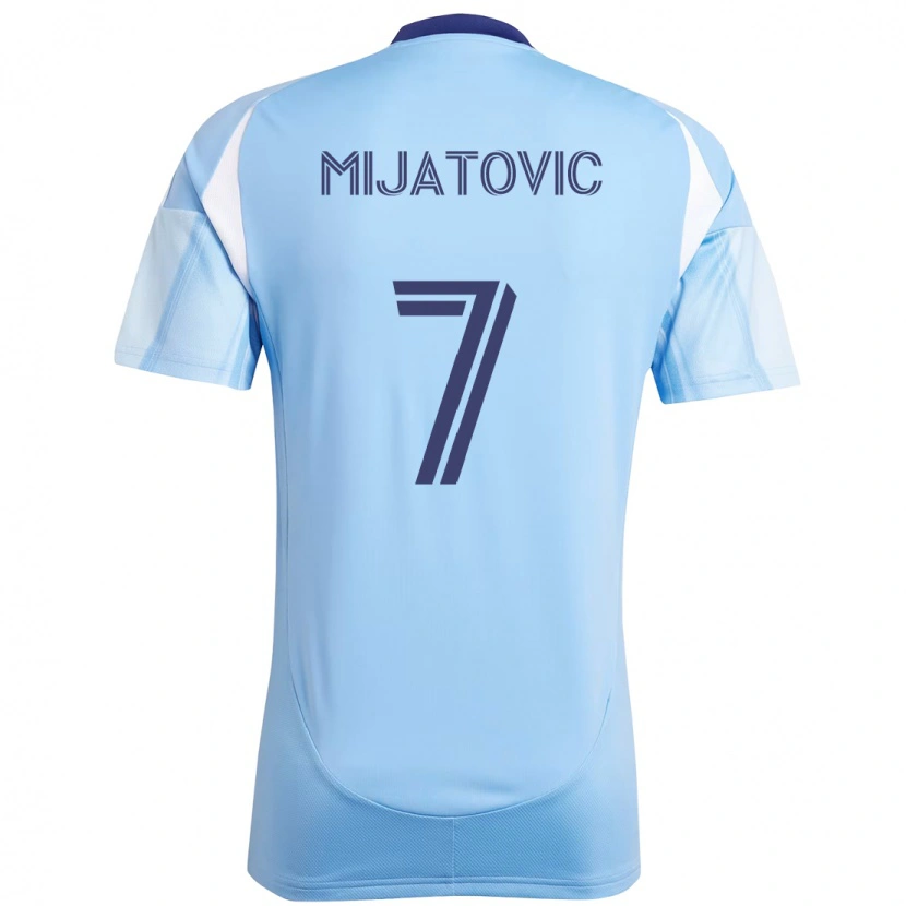 Danxen Homem Camisola Jovan Mijatovic #7 Azul Claro Principal 2025/26 Camisa