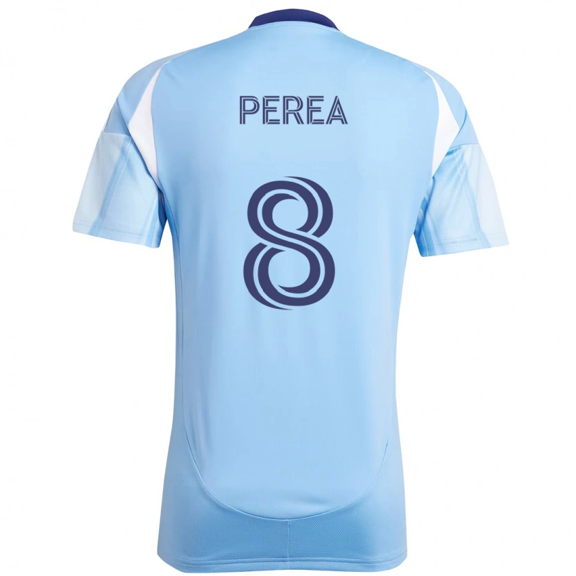 Danxen Homem Camisola Andrés Perea #8 Azul Claro Principal 2025/26 Camisa