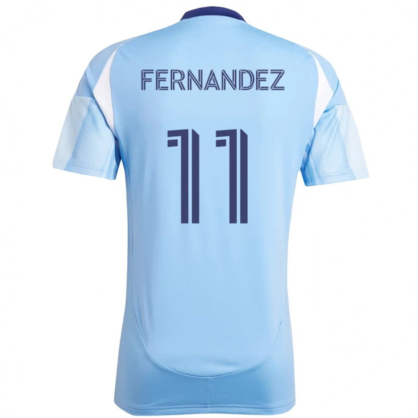 Danxen Homem Camisola Julián Fernández #11 Azul Claro Principal 2025/26 Camisa