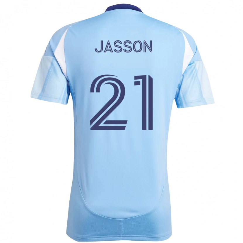 Danxen Homem Camisola Andres Jasson #21 Azul Claro Principal 2025/26 Camisa