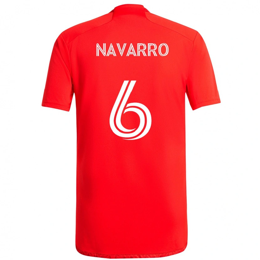 Danxen Homem Camisola Miguel Navarro #6 Vermelho Branco Principal 2025/26 Camisa